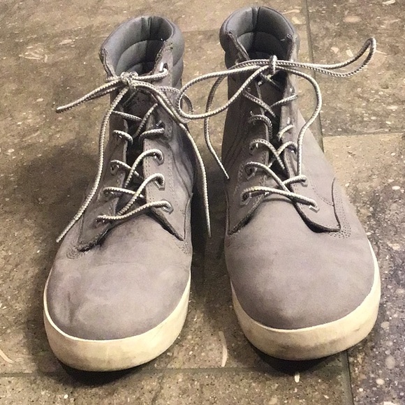 Gray leather Timberland boots, 9/40 - Picture 4 of 16